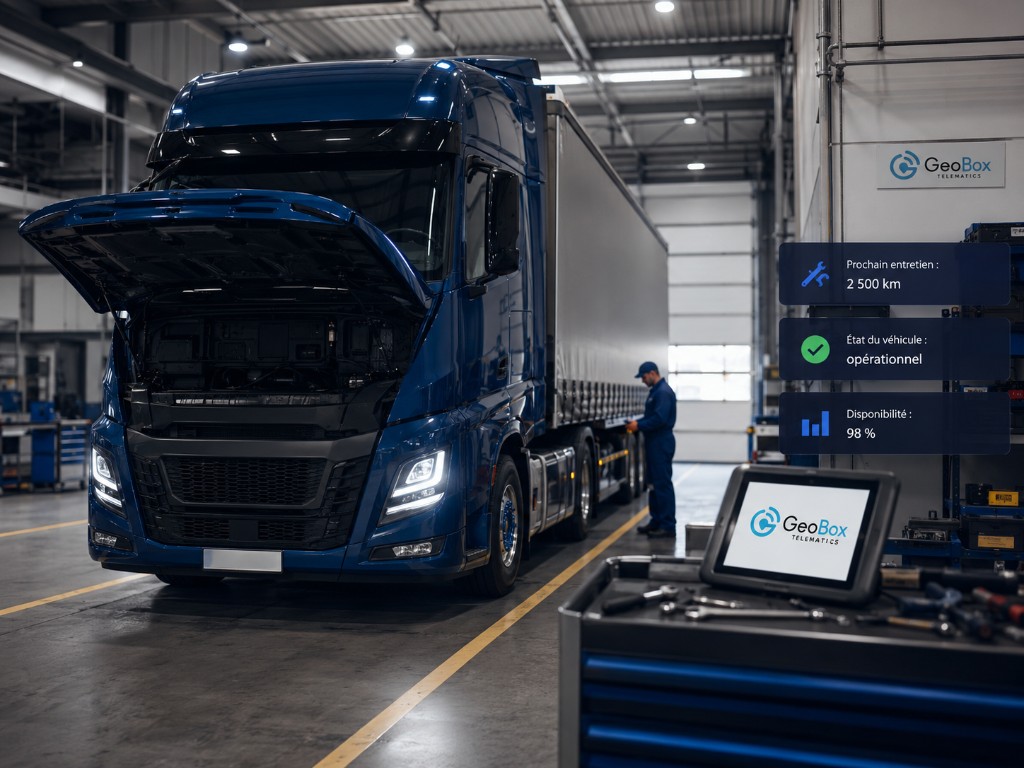 Atelier GeoBox : entretien de camion avec suivi de maintenance et disponibilité flotte