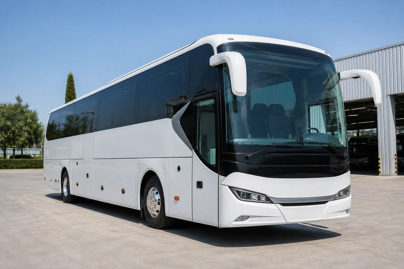 Bus ou autocar d'une flotte de transport de voyageurs, contexte de sécurité conducteur et passagers