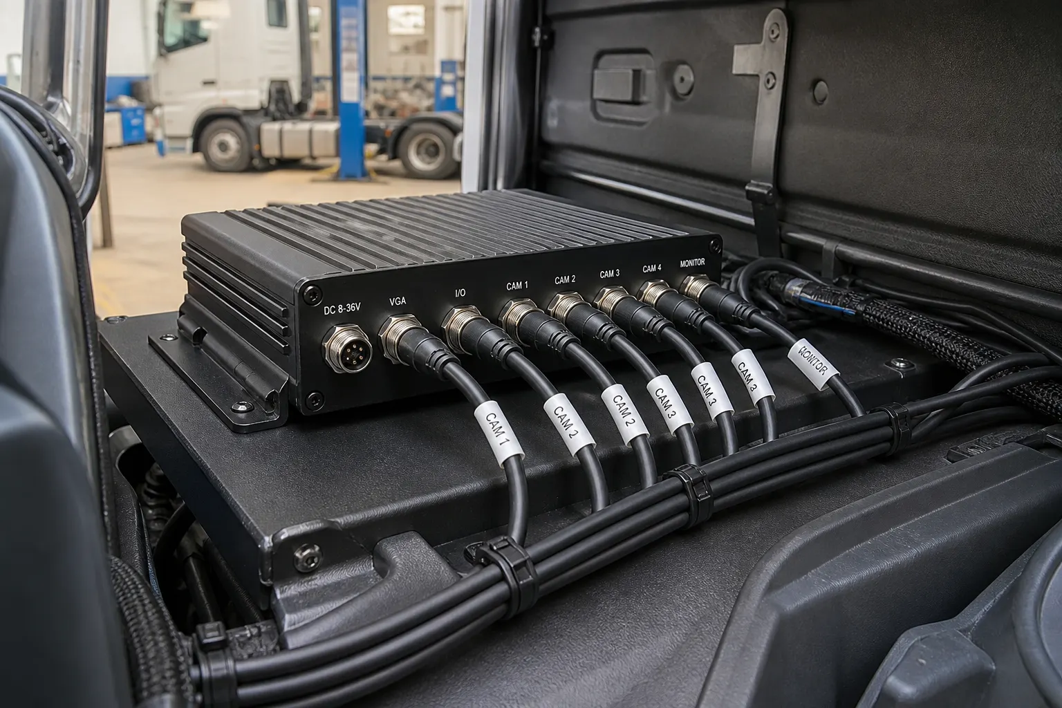 Installation d'un système MDVR multi-caméras dans un camion