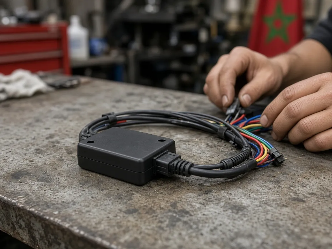 Tracker GPS professionnel préparé pour une installation flotte au Maroc