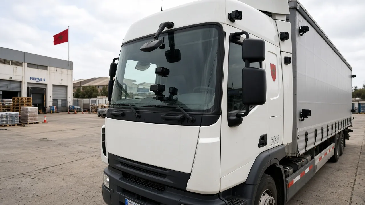 Camion équipé de caméras de vidéo-télématique GeoBox au Maroc