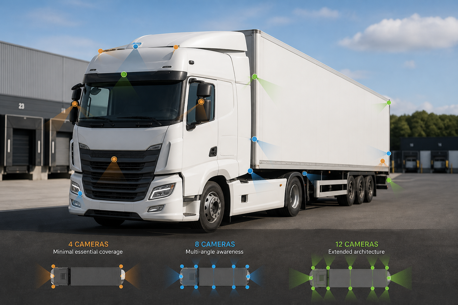 Comparaison des configurations MDVR 4 8 et 12 caméras sur un véhicule professionnel