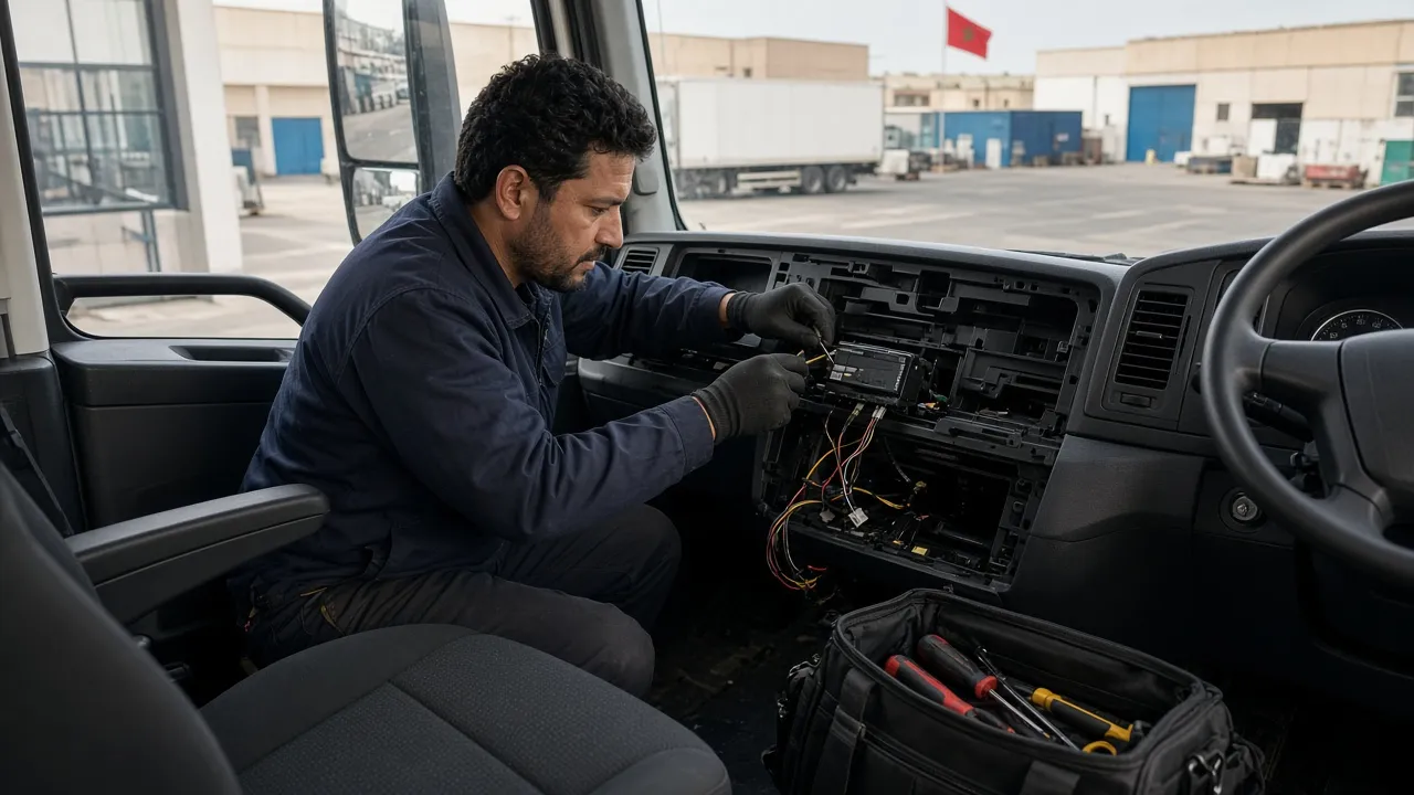 Installation professionnelle d'un système GPS dans un camion au Maroc