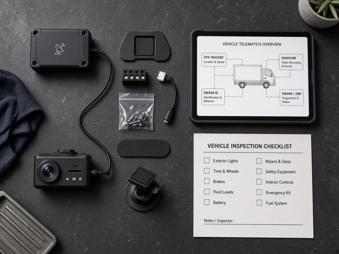 Configuration GPS flotte : tracker, caméra et fiche véhicule pour préparer un devis au Maroc